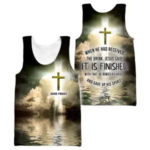 Good Friday When He Had Received The Drink Jesus Said It Is Finished Men Tank Top - Christian Tank Top For Men