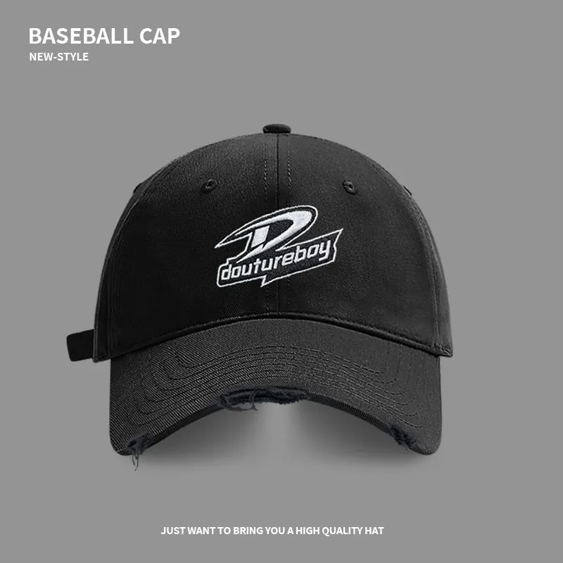 High-quality letter baseball cap for women in spring and summer, of trendy brand wide brim, versatile, big head and face, small peaked cap