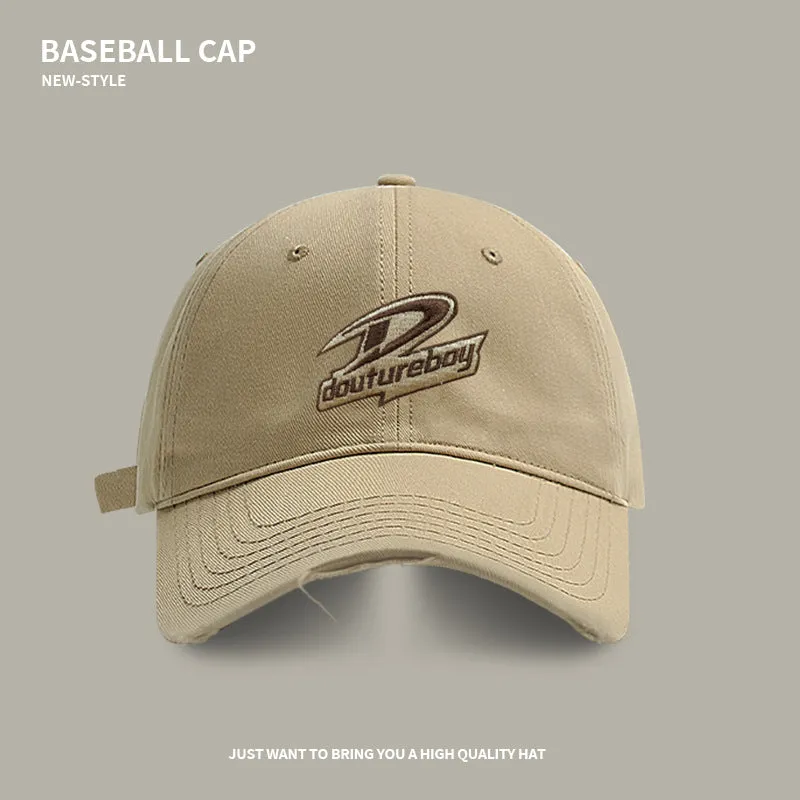 High-quality letter baseball cap for women in spring and summer, of trendy brand wide brim, versatile, big head and face, small peaked cap