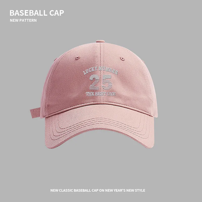 High-quality letter baseball cap for women in spring and summer, of trendy brand wide brim, versatile, big head and face, small peaked cap