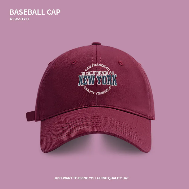 High-quality letter baseball cap for women in spring and summer, of trendy brand wide brim, versatile, big head and face, small peaked cap