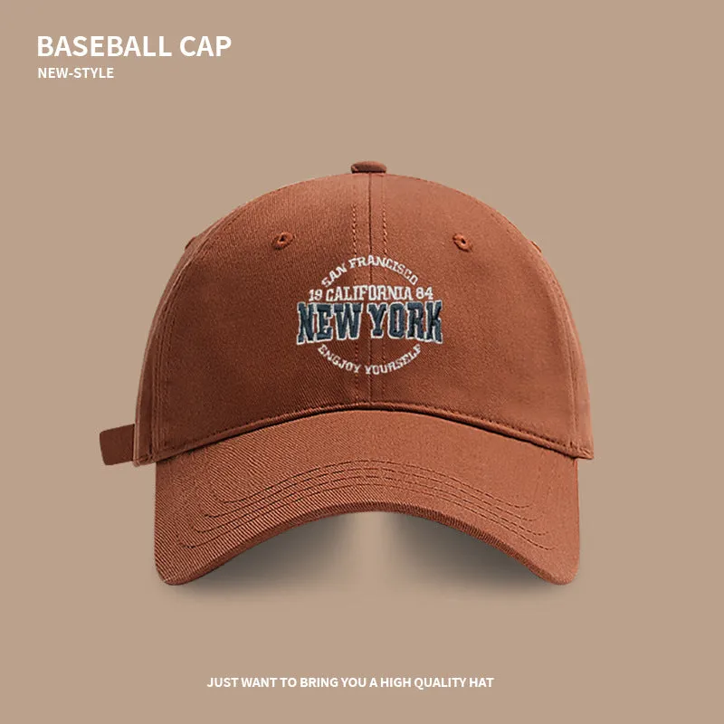 High-quality letter baseball cap for women in spring and summer, of trendy brand wide brim, versatile, big head and face, small peaked cap