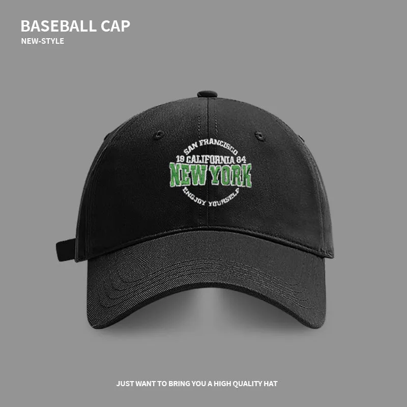 High-quality letter baseball cap for women in spring and summer, of trendy brand wide brim, versatile, big head and face, small peaked cap