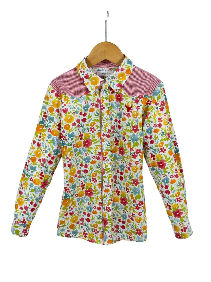 Little Windmill Kelly Jnr Retro Floral Western Yoke L/S Shirt