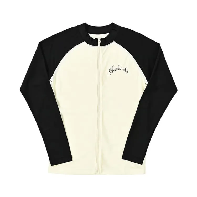 Maka-Hou Women Front Zip Rashguard-VANILLA (Japanese Brand)