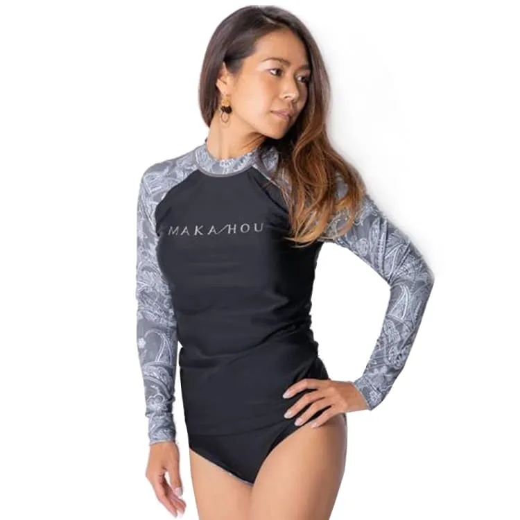 Maka-Hou Women Long Sleeve Rashguard-PAISLEY (Japanese Brand)