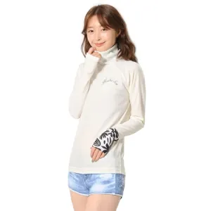 Maka-Hou Women Turtle Neck Rashguard-VANILLA (Japanese Brand)