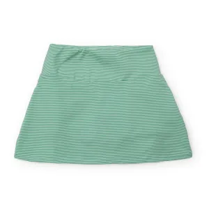 Margot Girls' Tiered Skirt By Lh Sport - Green And White Stripes