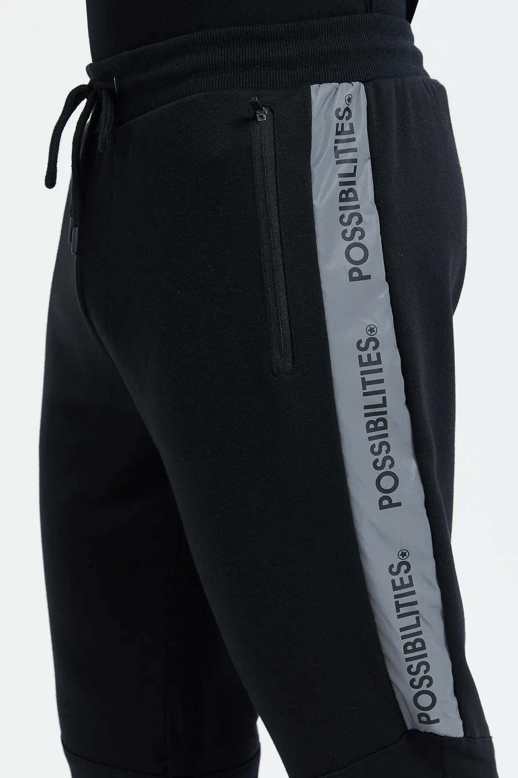 Men Black Active Track Pants