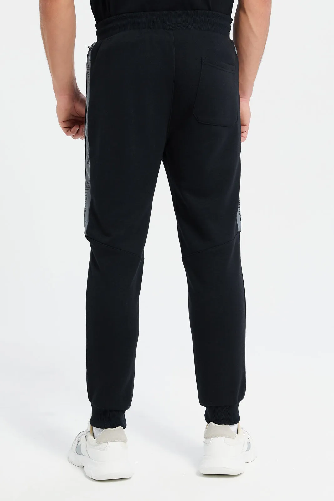 Men Black Active Track Pants