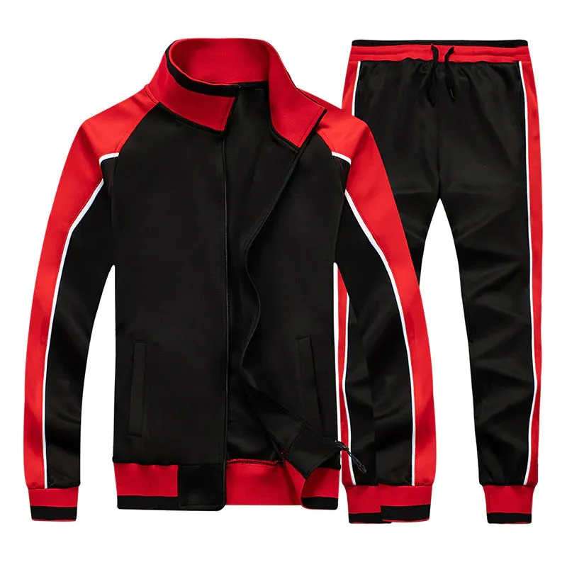 Men's Autumn Cardigan Hoodies Jacket Joggers Two-Piece Set