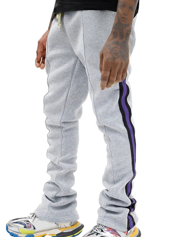 Men's Patchwork Flared Sweatpants