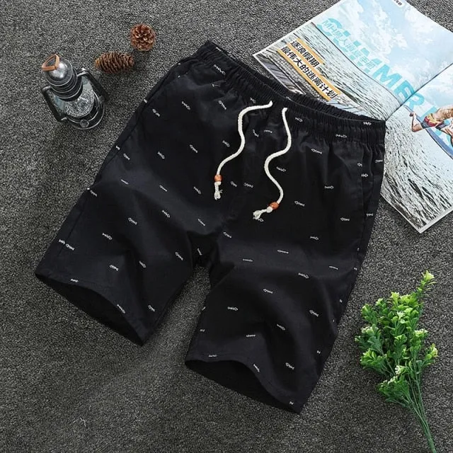 Mens Shorts Casual Short Pants Men Sports Cropped Shorts Drawstring Shorts Men's Clothing Korean Fashion Shorts for Men Printed