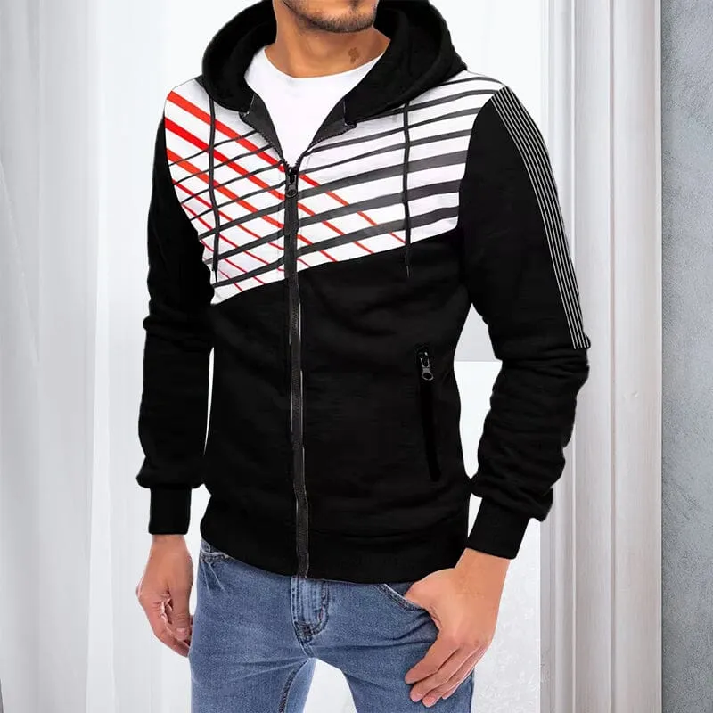 Men's Spring Autumn Casual Fashion Printed Hooded Sweatshirt