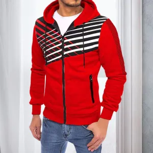 Men's Spring Autumn Casual Fashion Printed Hooded Sweatshirt