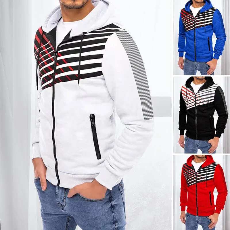 Men's Spring Autumn Casual Fashion Printed Hooded Sweatshirt