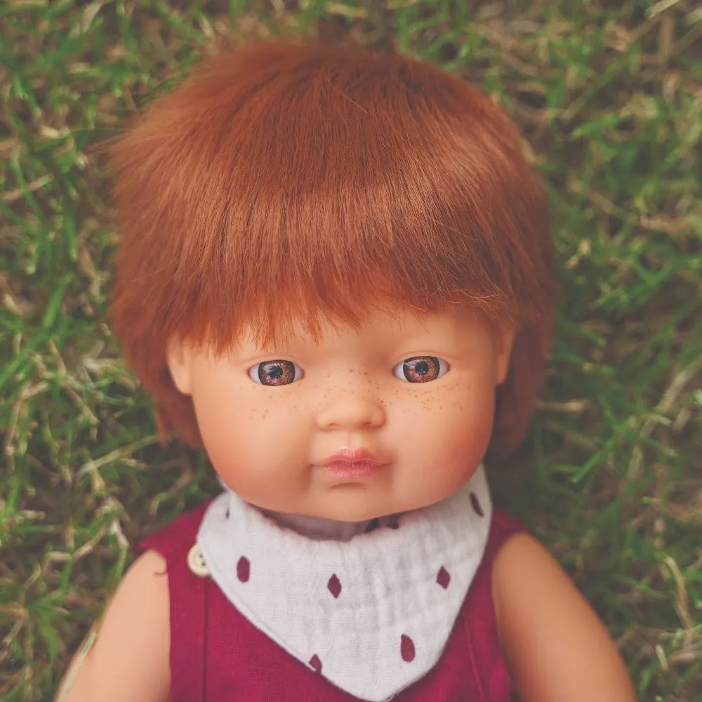 Miniland - Baby Doll - Caucasian Redhead Boy 38cm