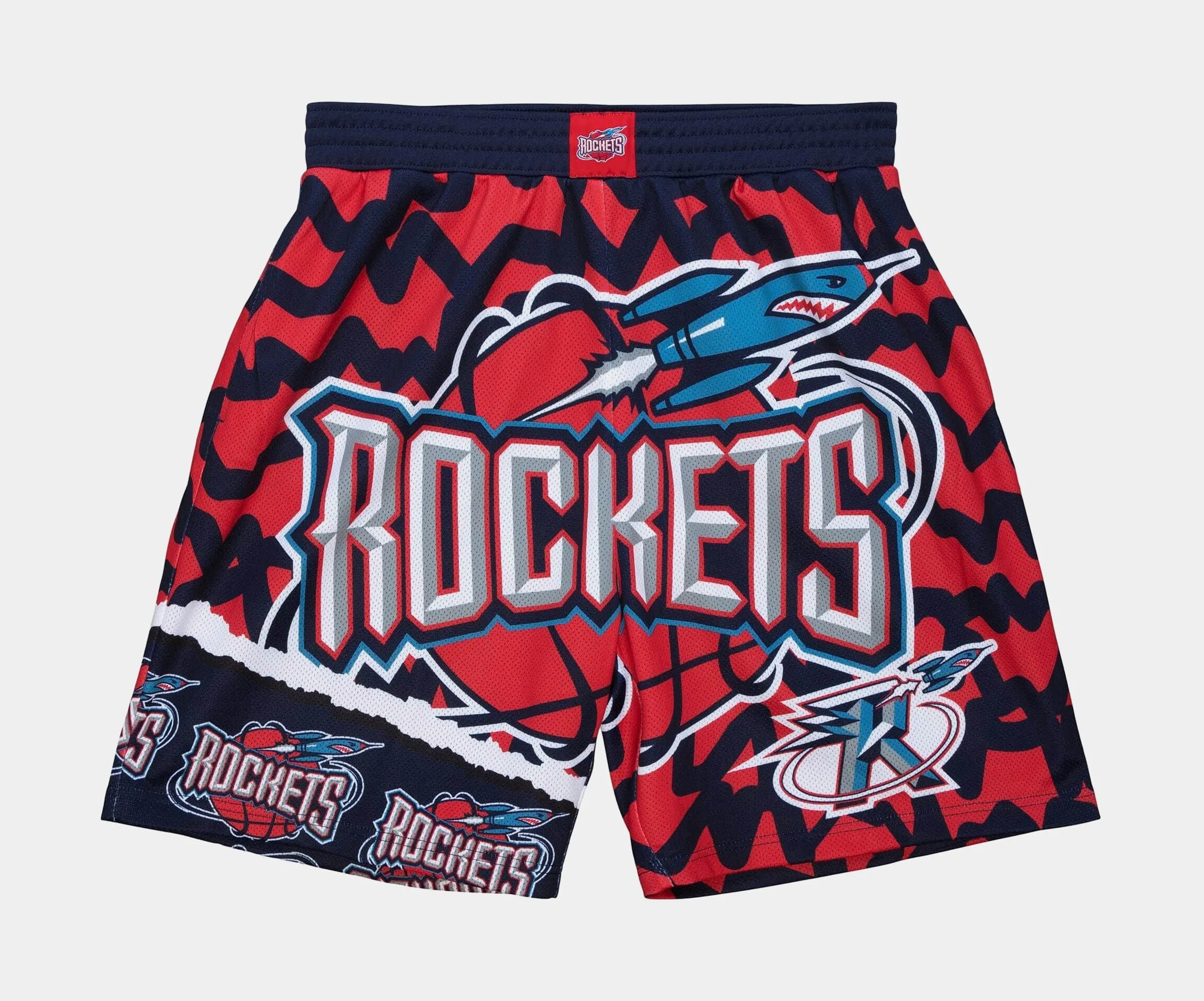 NBA Houston Rockets Jumbotron 2.0 Sublimated Shorts Mens Shorts (Navy Blue/Red)