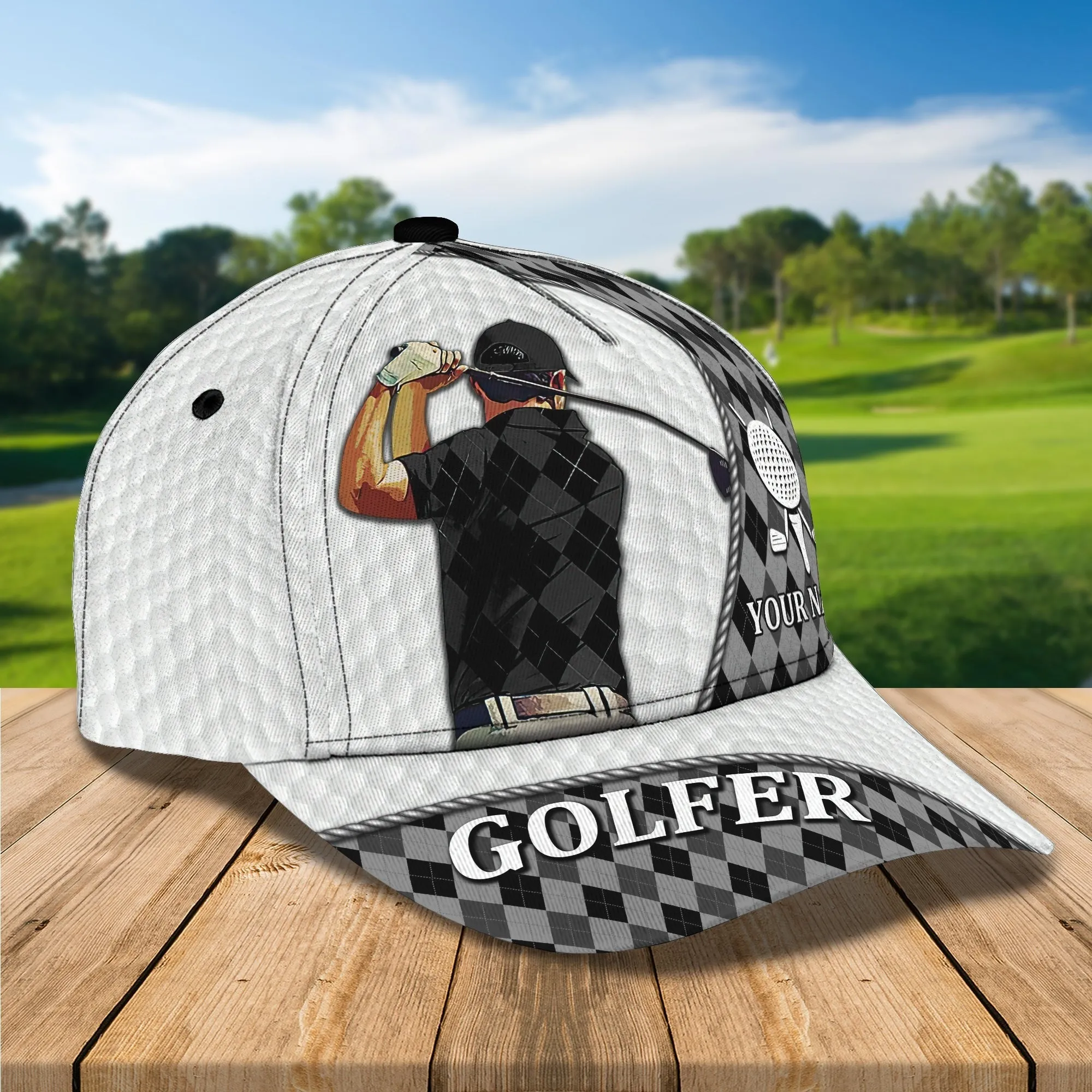 Personalized  Golf Mens Cap Hat Full Printing, 3D Baseball Cap For Gofler, Dad Golf Gifts, Father Day Golfer Gift