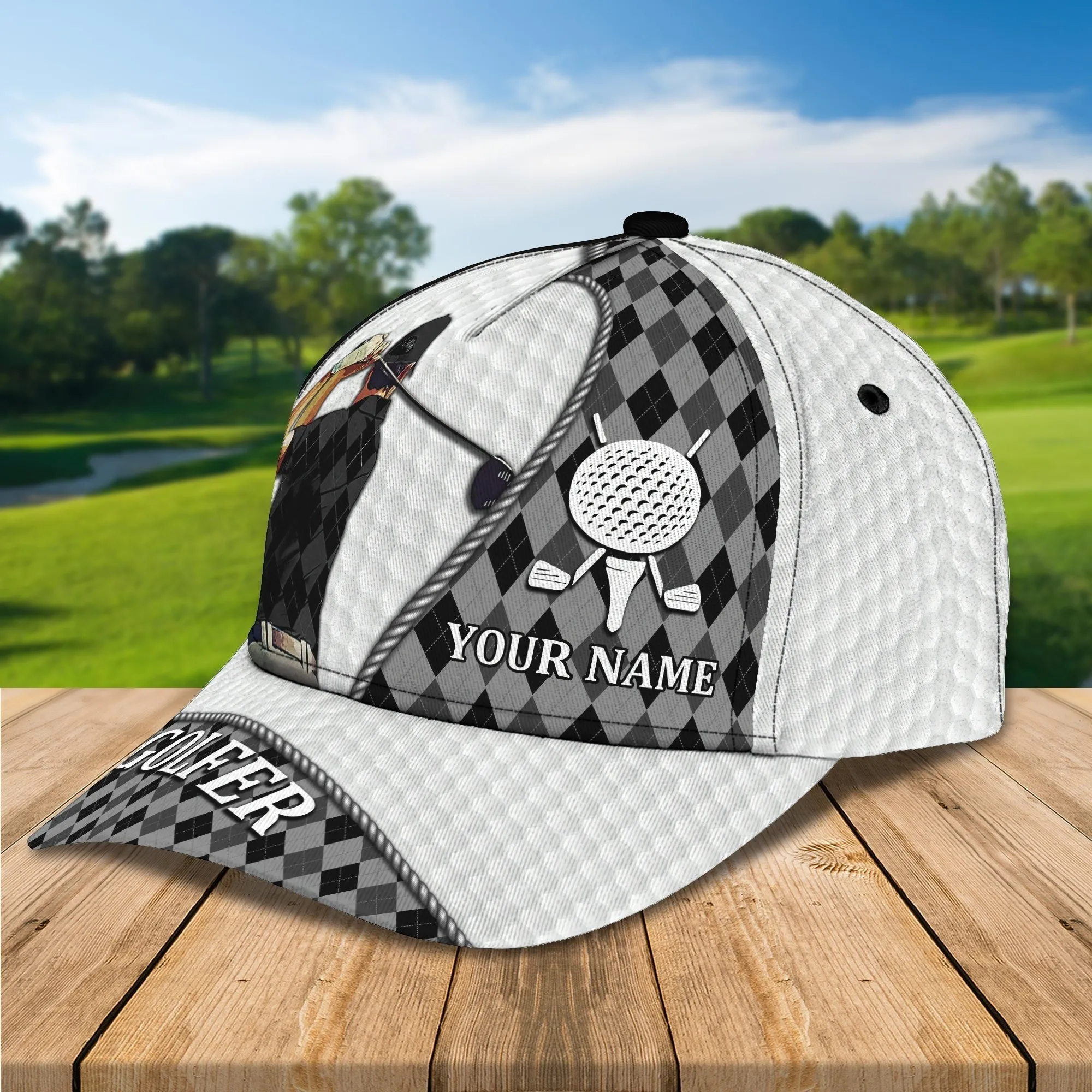 Personalized  Golf Mens Cap Hat Full Printing, 3D Baseball Cap For Gofler, Dad Golf Gifts, Father Day Golfer Gift