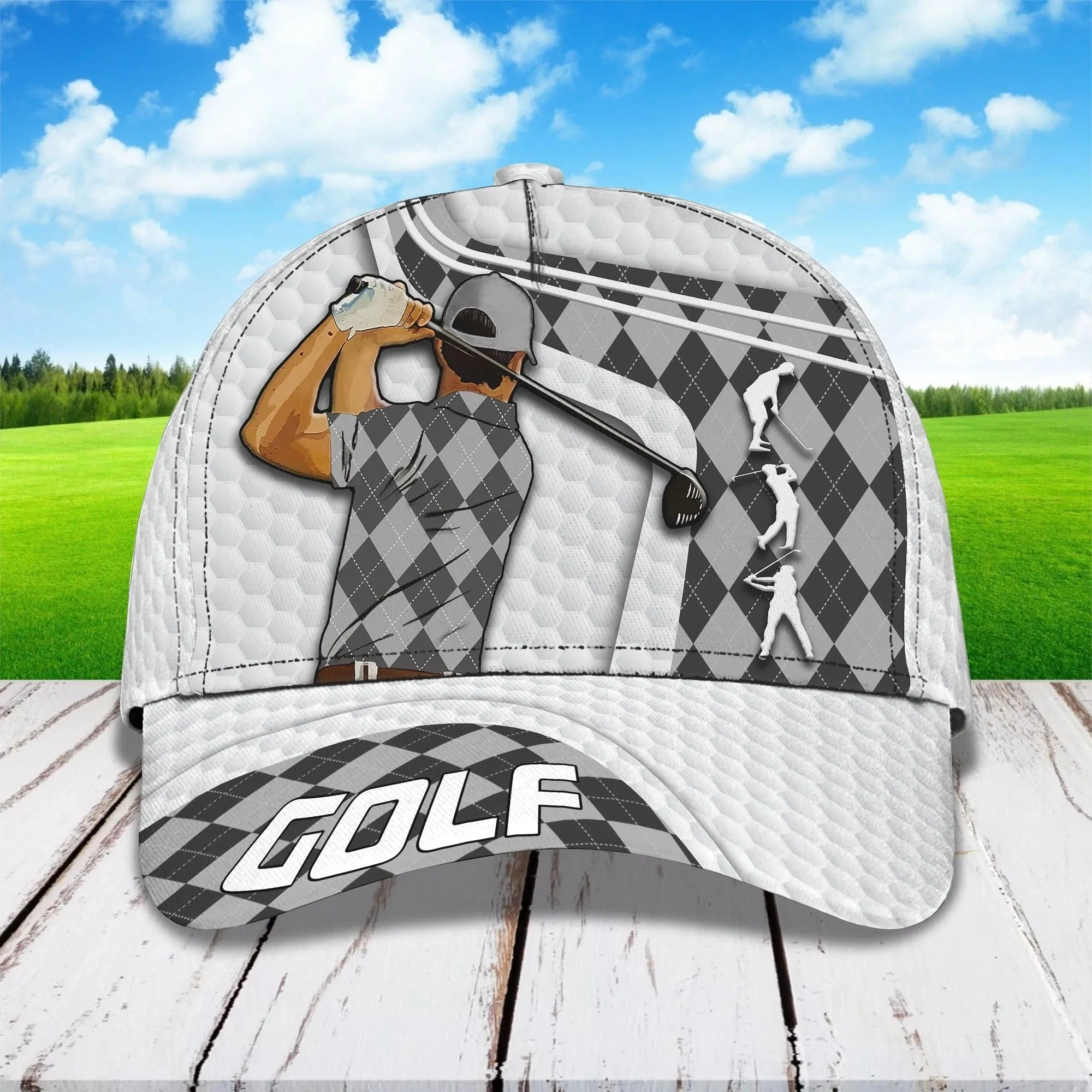 Personalized  Golf Mens Cap Hat Full Printing, 3D Baseball Cap For Gofler, Dad Golf Gifts, Father Day Golfer Gift