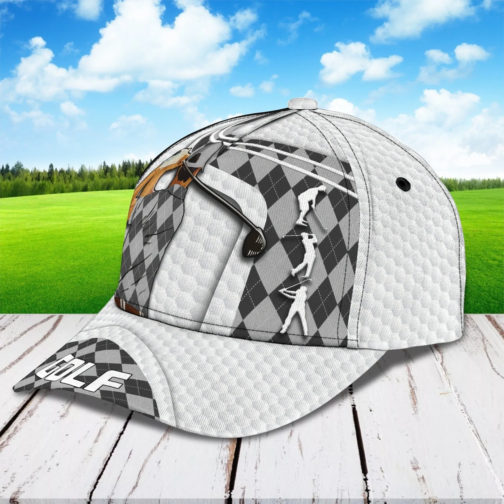 Personalized  Golf Mens Cap Hat Full Printing, 3D Baseball Cap For Gofler, Dad Golf Gifts, Father Day Golfer Gift