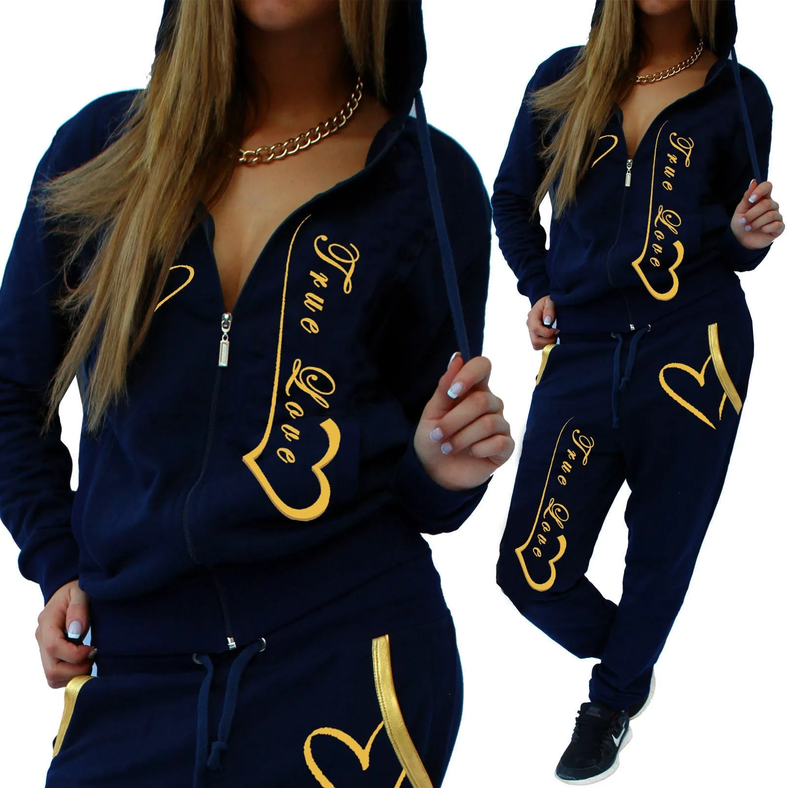 Printed Hooded Casual Tracksuit