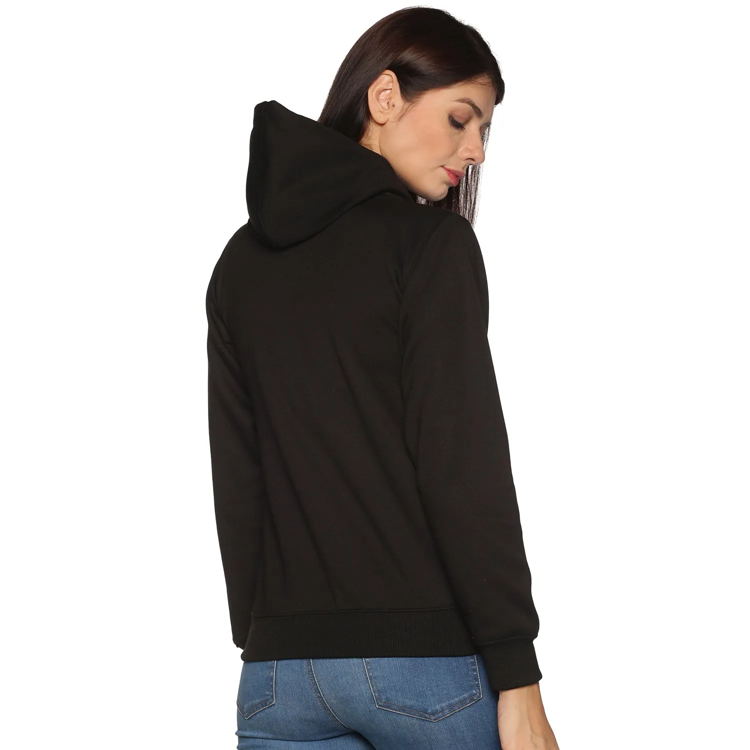 Prokick Sports Women Hooded Sweat Shirt , Black