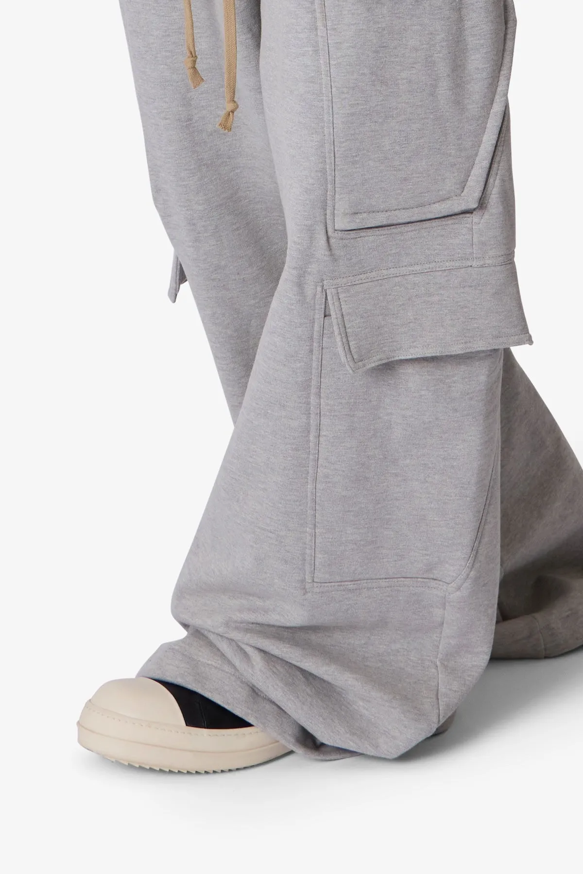 Rave Double Cargo Sweatpants - Washed Grey