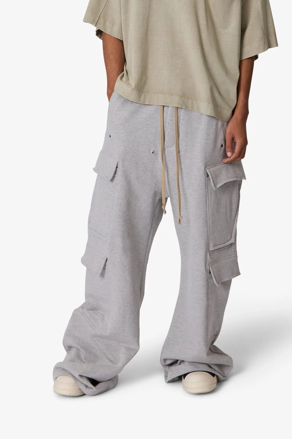 Rave Double Cargo Sweatpants - Washed Grey