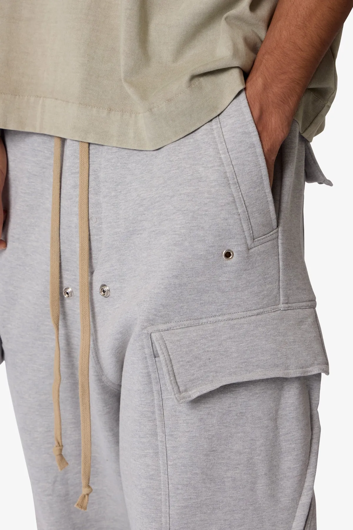 Rave Double Cargo Sweatpants - Washed Grey