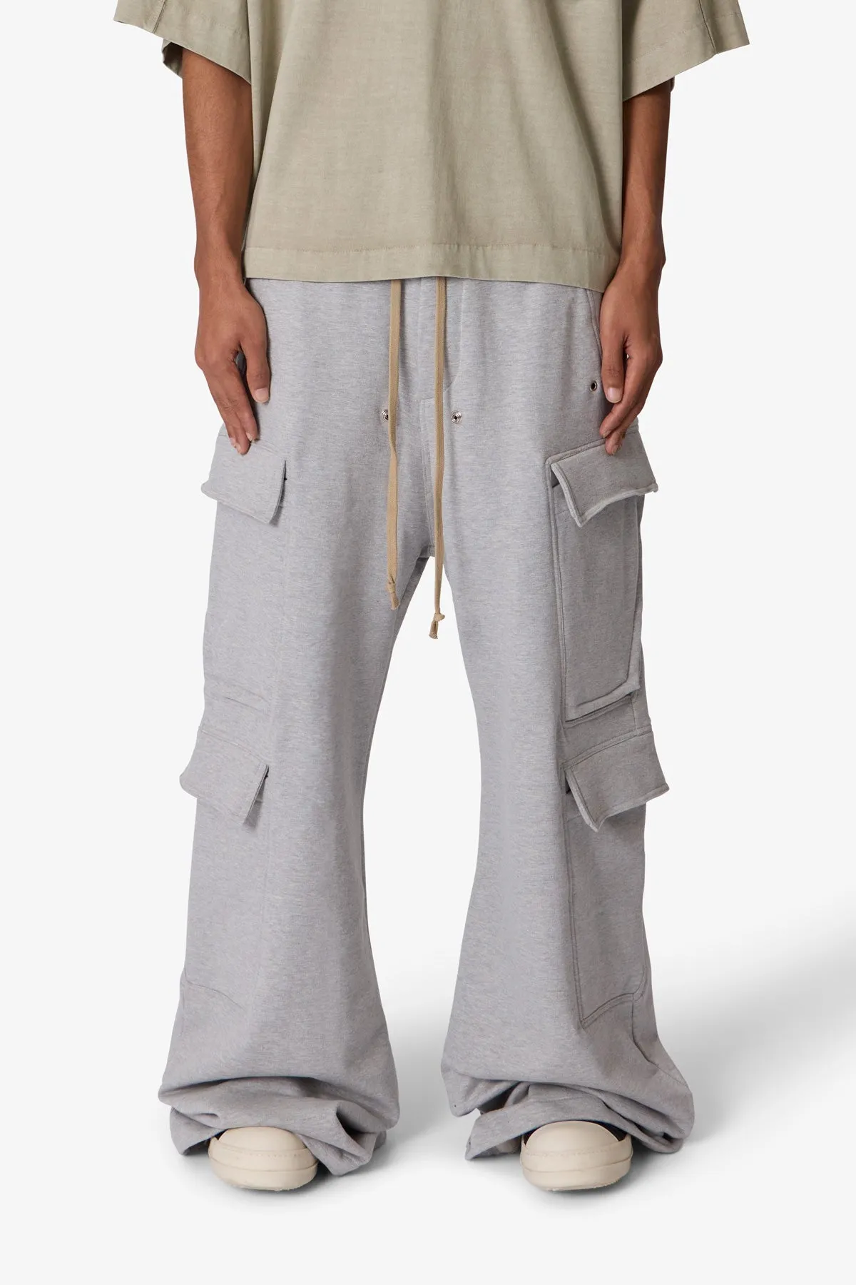 Rave Double Cargo Sweatpants - Washed Grey