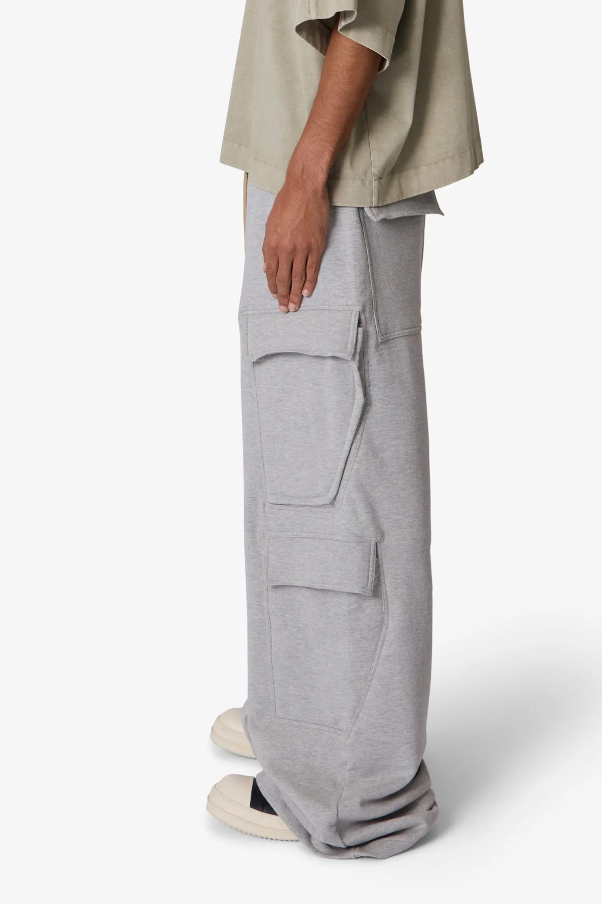 Rave Double Cargo Sweatpants - Washed Grey