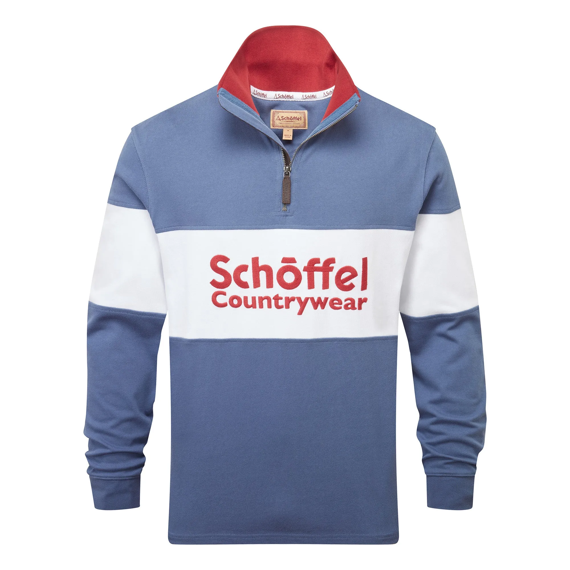 Schoffel Exeter Heritage 1/4 Zip Jumper - Stone Blue