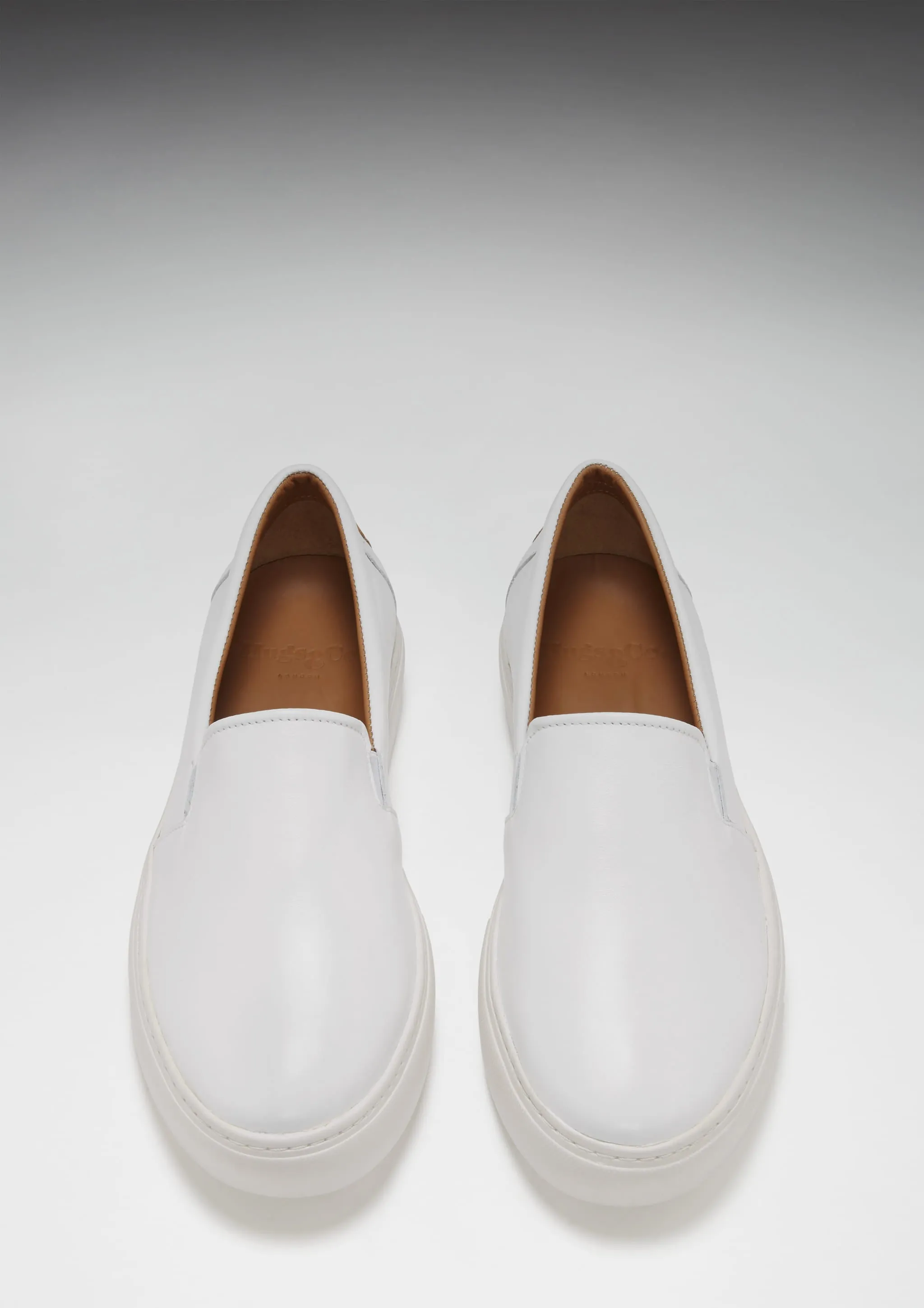 Slip-on Sneakers, white leather