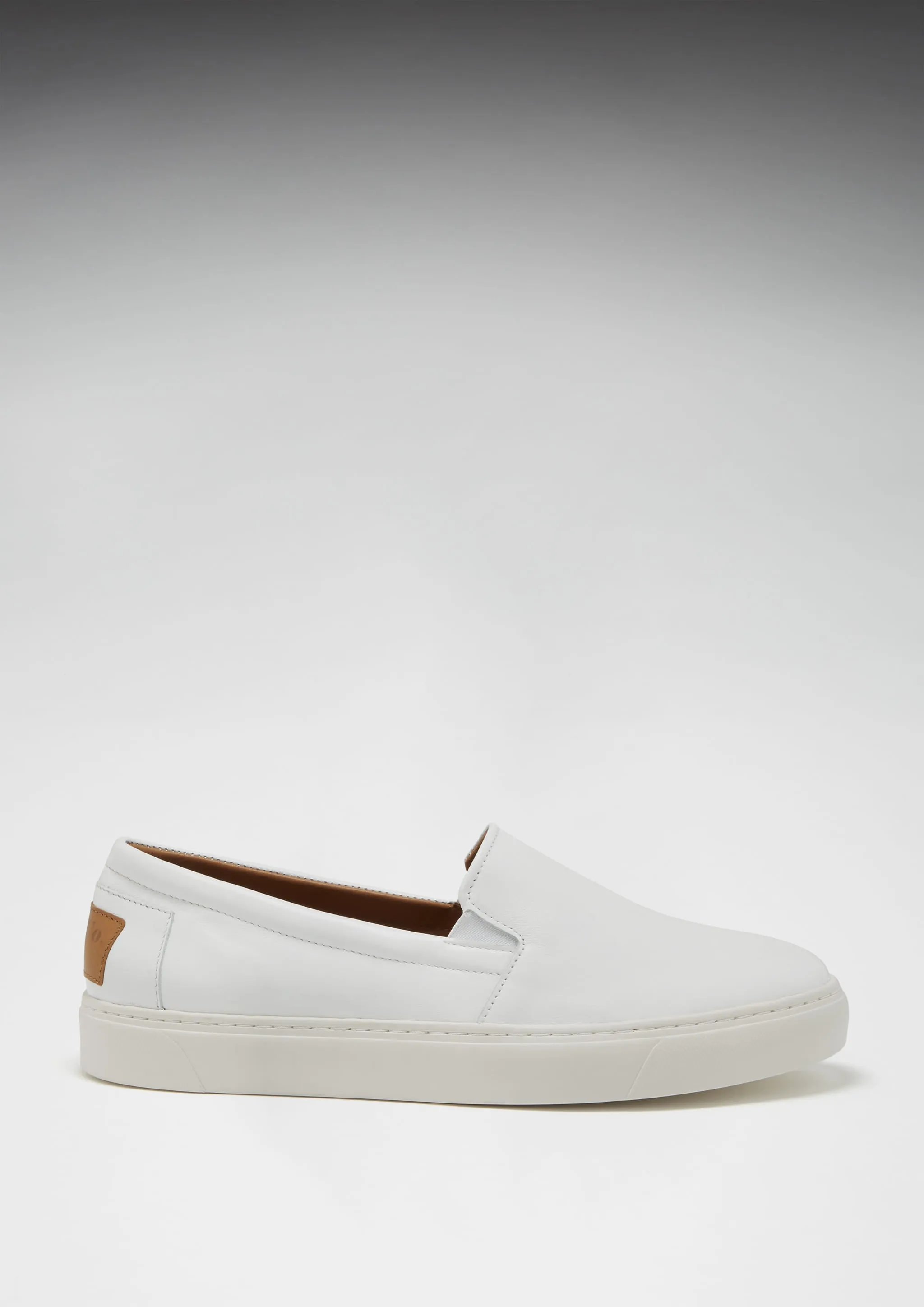 Slip-on Sneakers, white leather