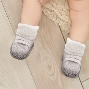 Smart White And Grey Socks Booties