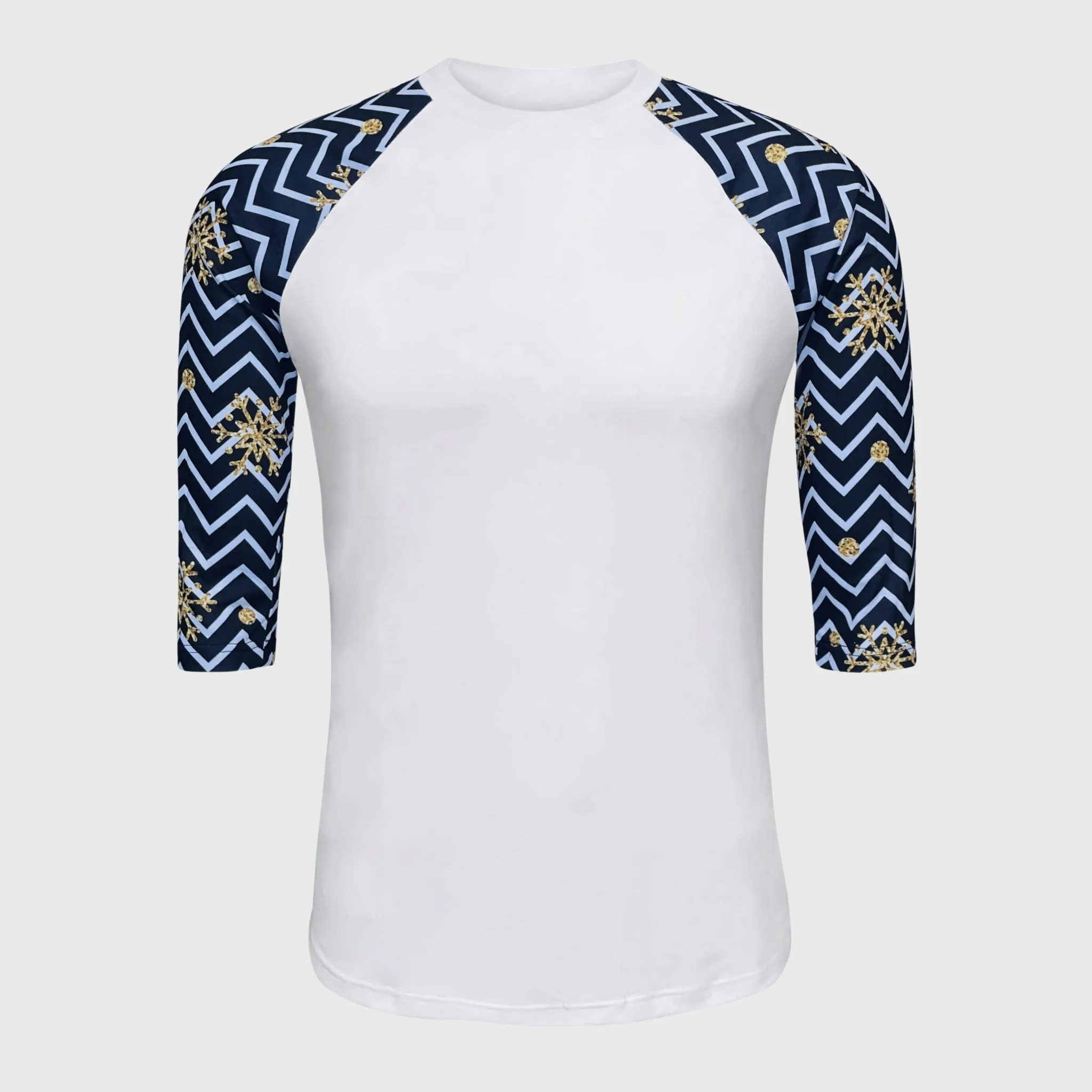 Snowflakes Gold Chevron Polyester Top