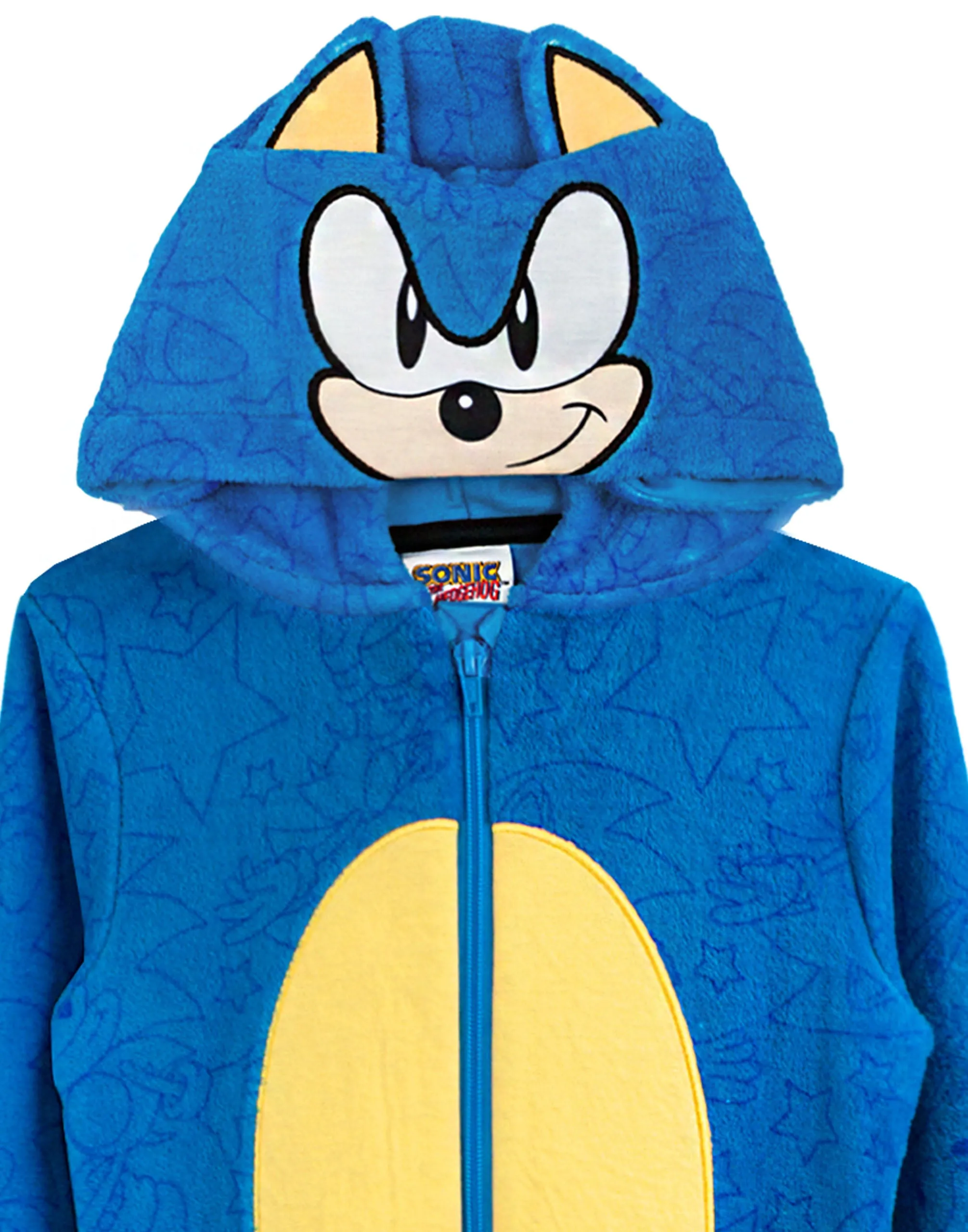 Sonic the Hedgehog Sonic Novelty 3D Dress-Up Style Unisex Kids Blue Onesie