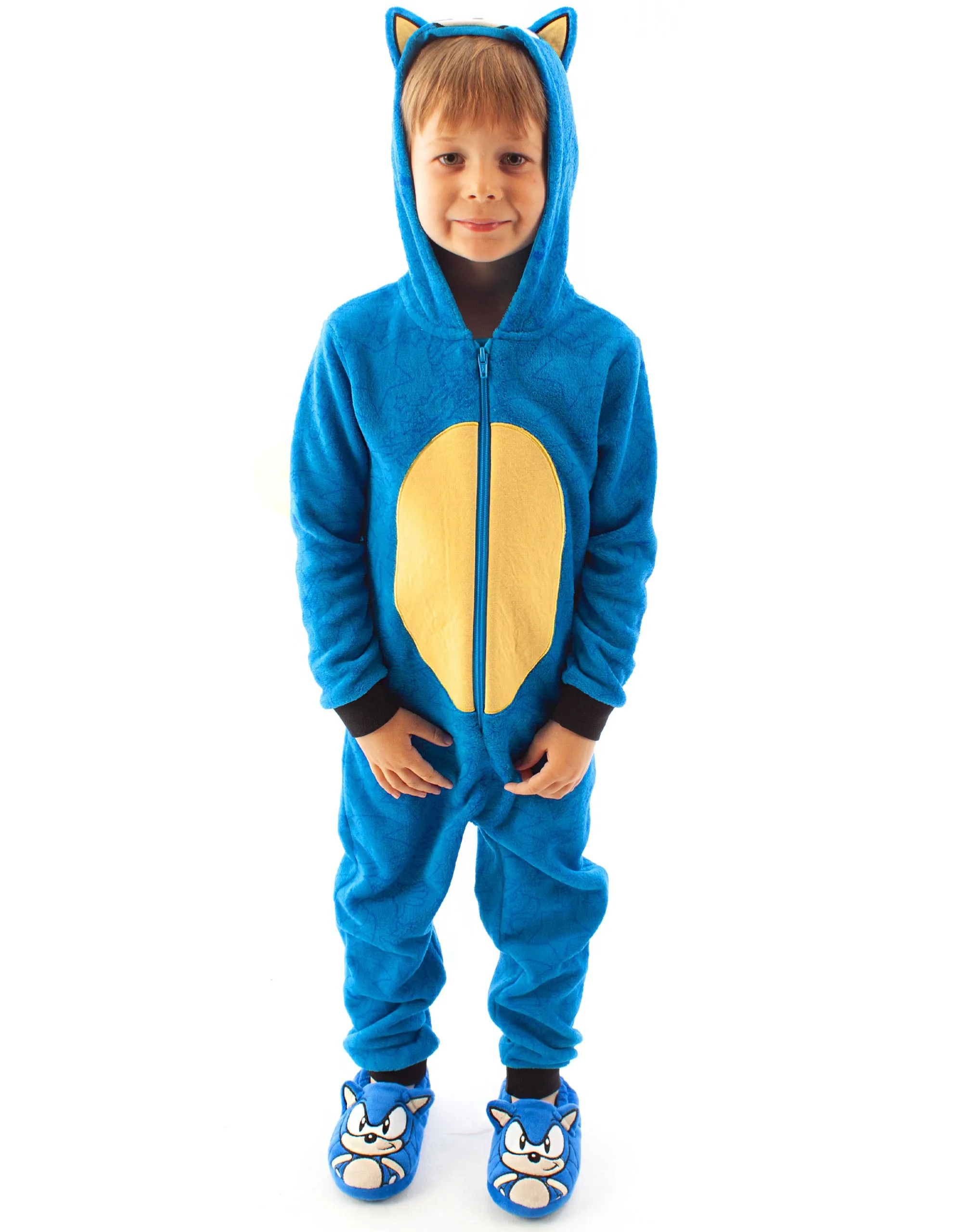 Sonic the Hedgehog Sonic Novelty 3D Dress-Up Style Unisex Kids Blue Onesie