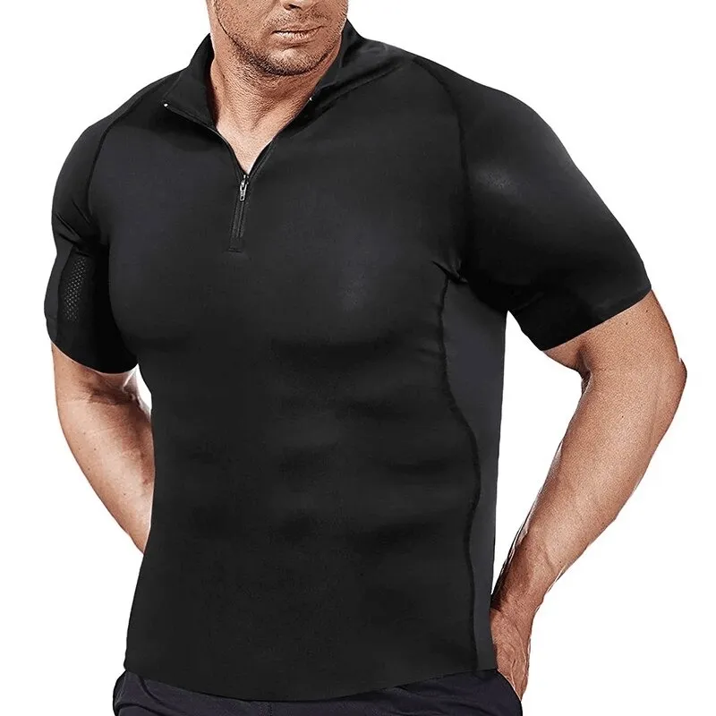 Sports Compression Men's Zipper Short Sleeves T-Shirt - SF0645