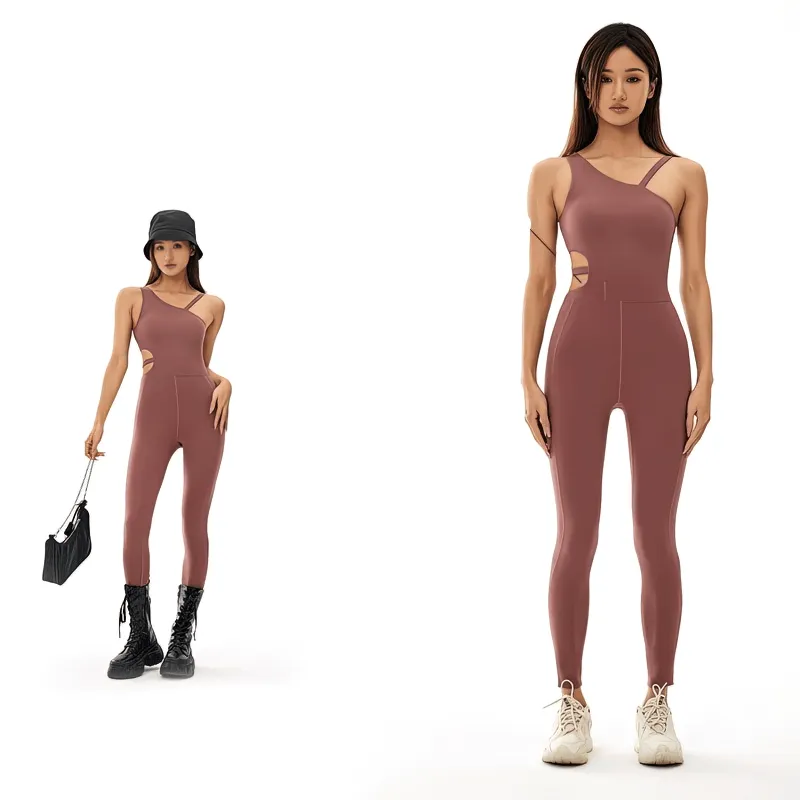 Sports Elastic One-piece Women's Sleeveless Yoga Jumpsuit - SF1046