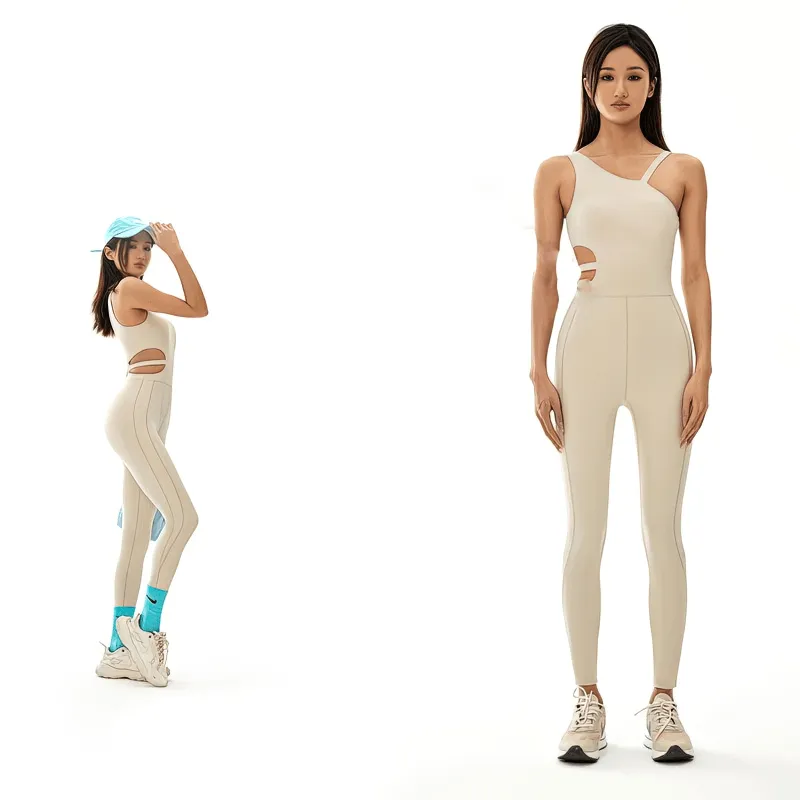 Sports Elastic One-piece Women's Sleeveless Yoga Jumpsuit - SF1046