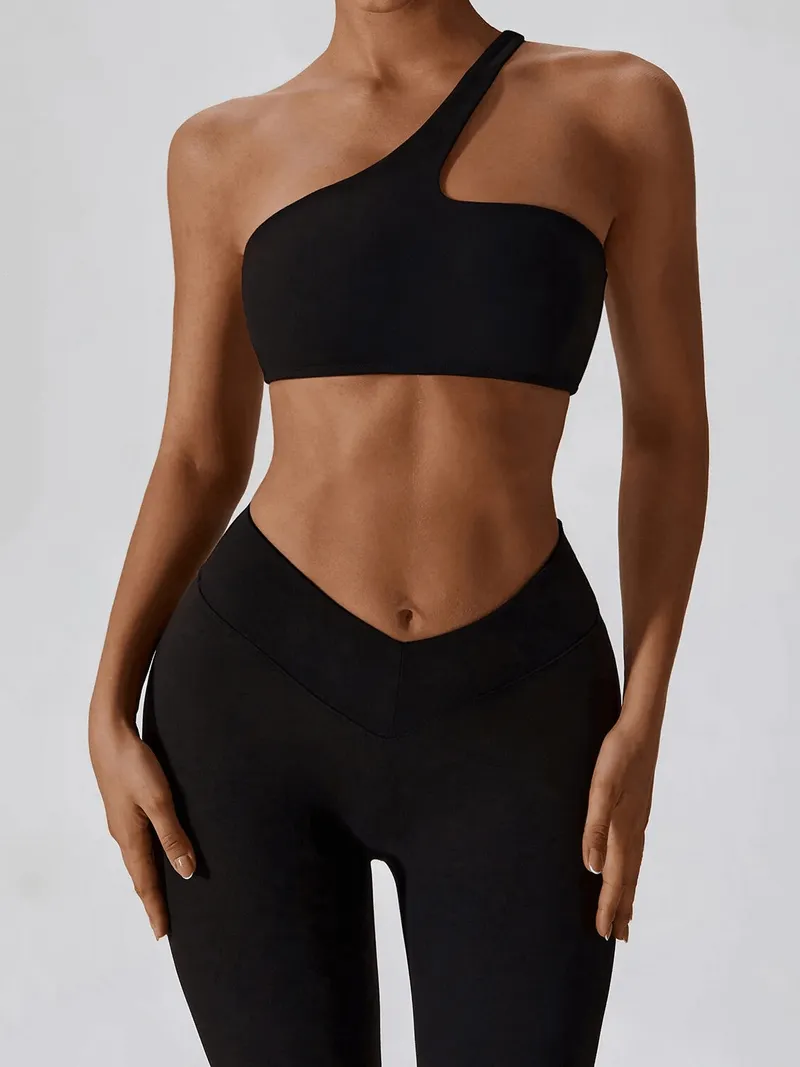 Sports One Shoulder Push-up Bra and Leggings - SF1697