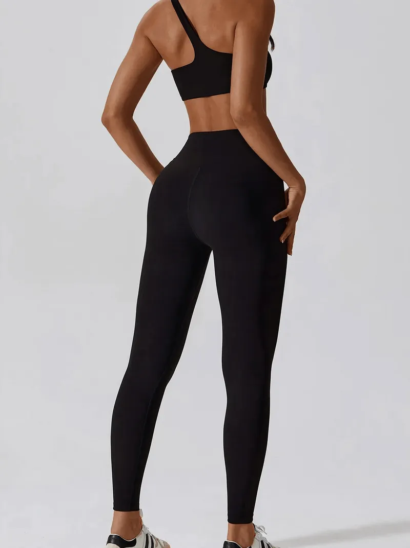 Sports One Shoulder Push-up Bra and Leggings - SF1697