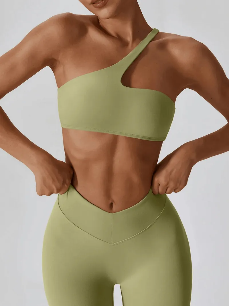 Sports One Shoulder Push-up Bra and Leggings - SF1697