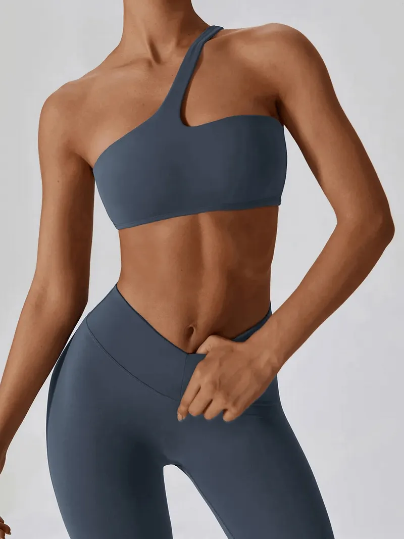 Sports One Shoulder Push-up Bra and Leggings - SF1697