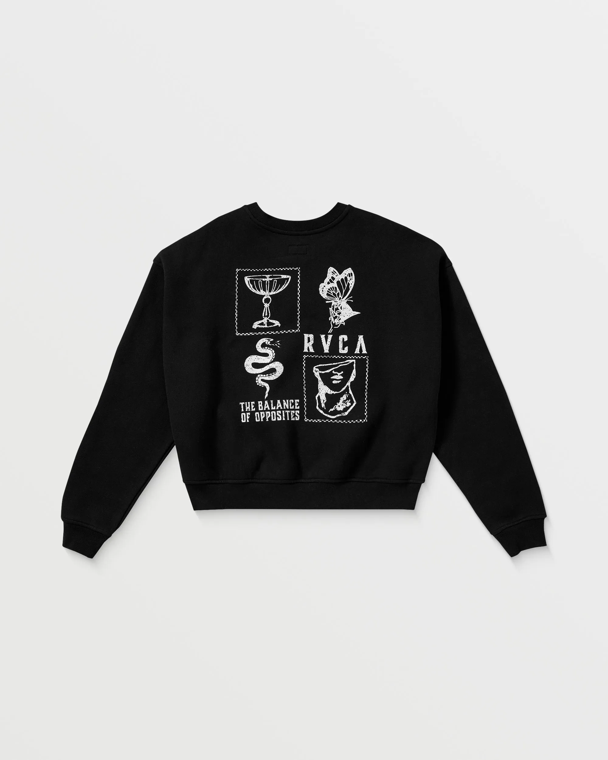 Stacked Court Crew Sweatshirt - Rvca Black