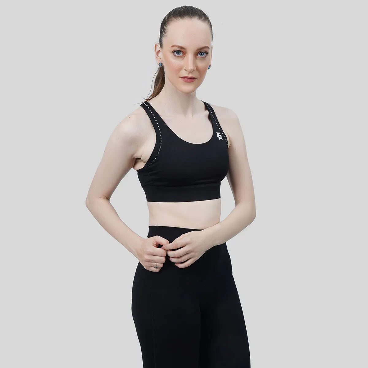 Stretch Net Sports Bra (Black)