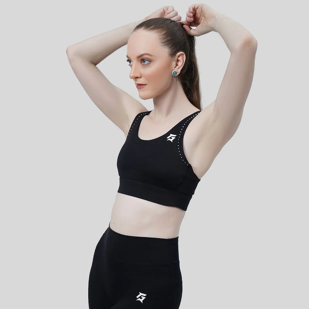 Stretch Net Sports Bra (Black)